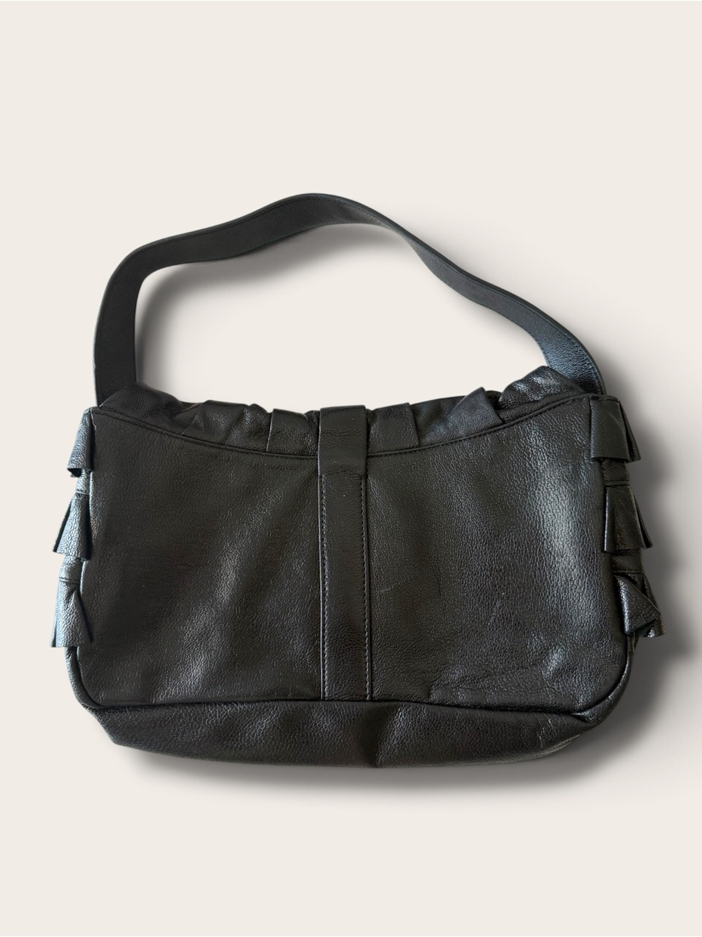 Mayle Black Pleated Leather Shoulder Bag - Picture 3 of 15